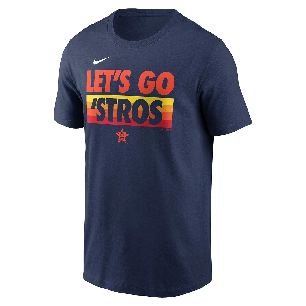 T-shirt Nike Houston Astros Rally Rule pour homme, bleu marine