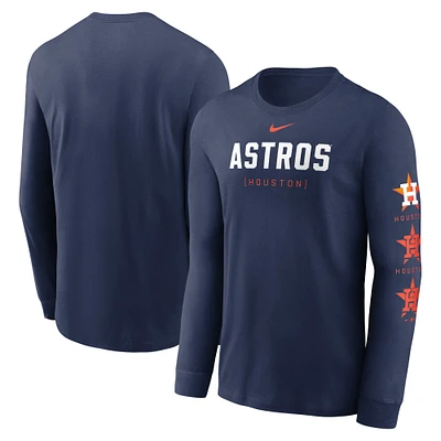 T-shirt à manches longues Nike bleu marine Houston Astros Repeater pour homme