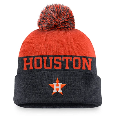 Bonnet en tricot à revers Nike Houston Astros Rewind Peak pour hommes avec pompon