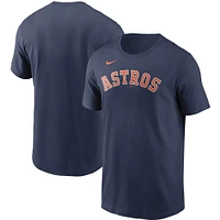 T-shirt Nike Houston Astros Team Wordmark bleu marine pour homme