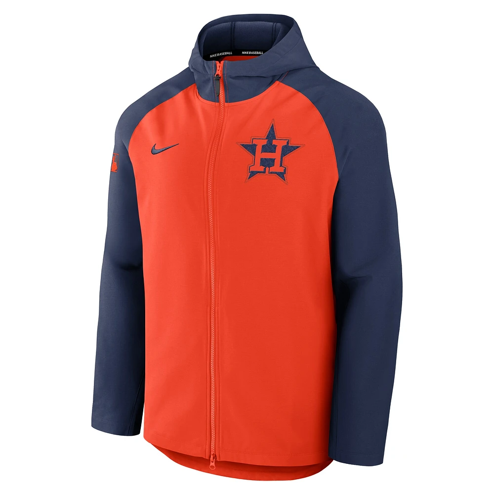Men's Nike Orange/Navy Houston Astros Authentic Collection Raglan Performance Full-Zip Jacket