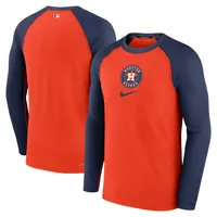 T-shirt à manches longues Nike Houston Astros Authentic Collection Game Raglan Performance pour homme orange