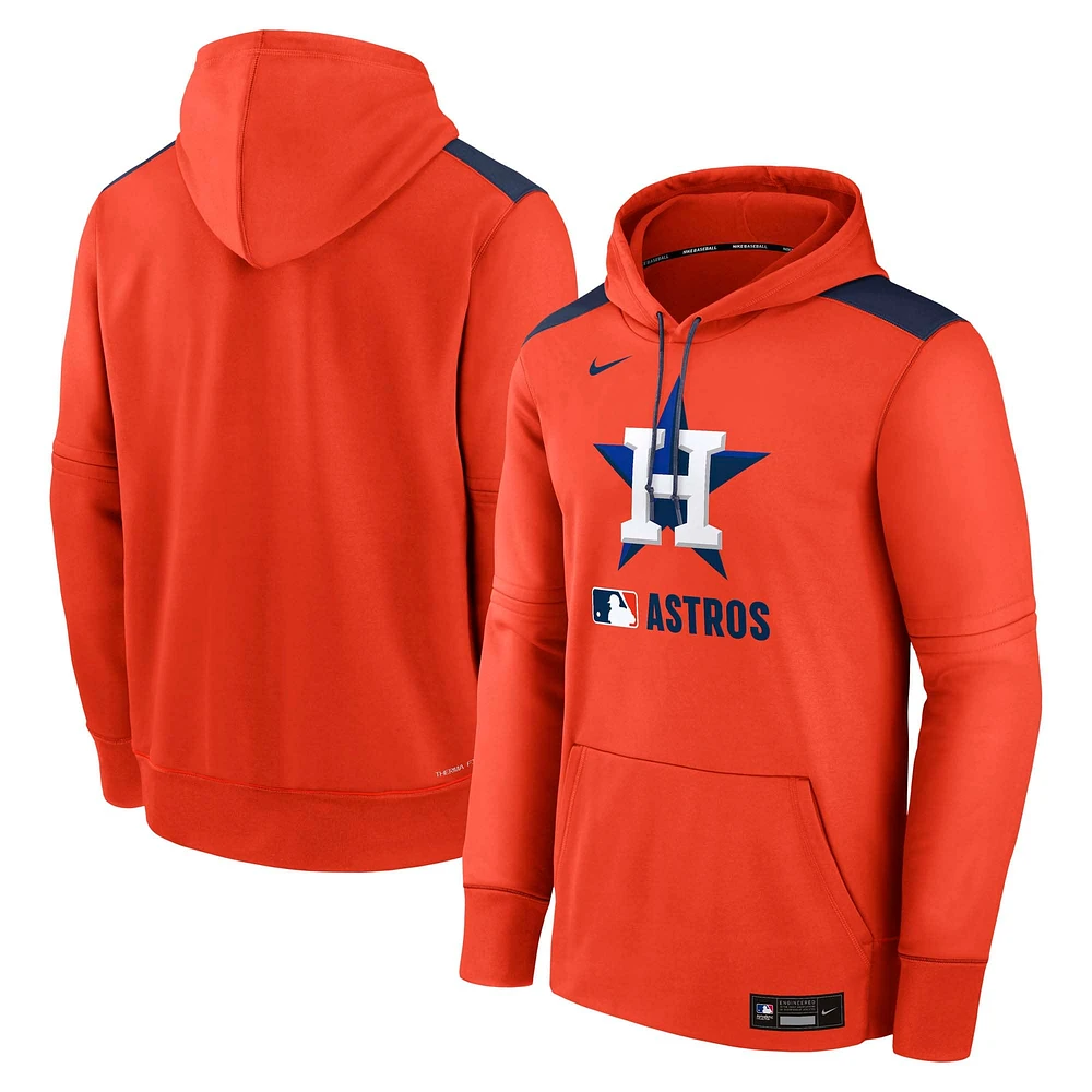 Men's Nike Orange Houston Astros Authentic Collection Performance Pullover Hoodie