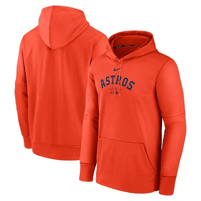 Sweat à capuche Nike Houston Astros Authentic Collection Practice Performance pour homme, orange