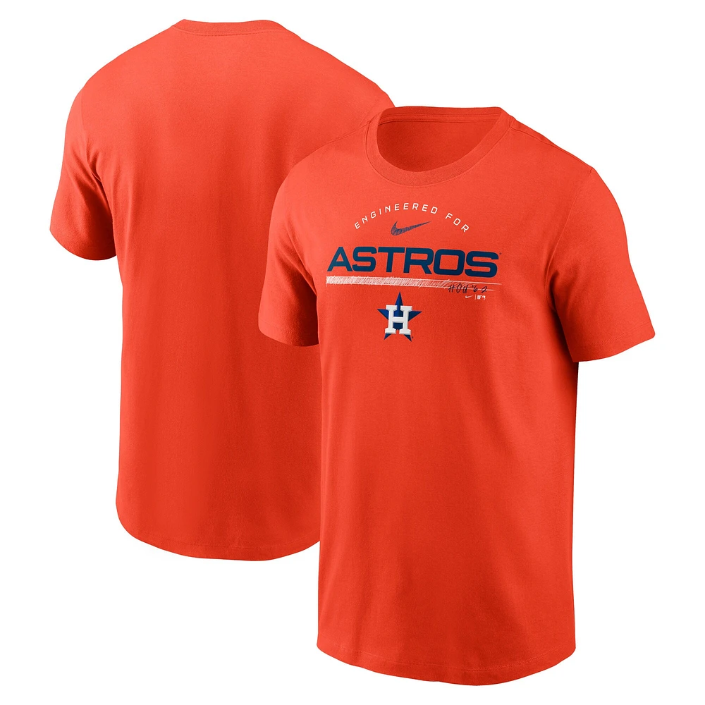 T-shirt Nike Houston Astros Team Engineered Performance pour homme, orange