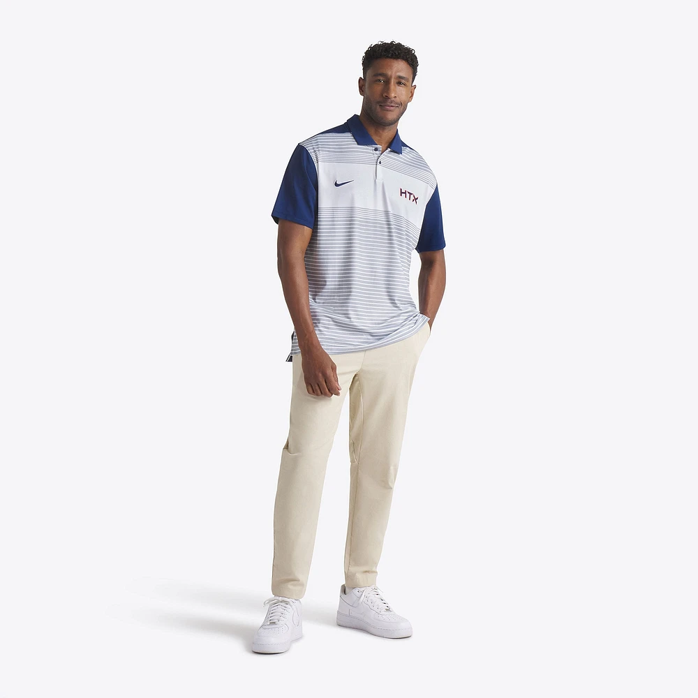 Polo Nike blanc/bleu marine Houston Astros 2025 City Connect Fashion Legacy Icon Vapor Performance pour homme