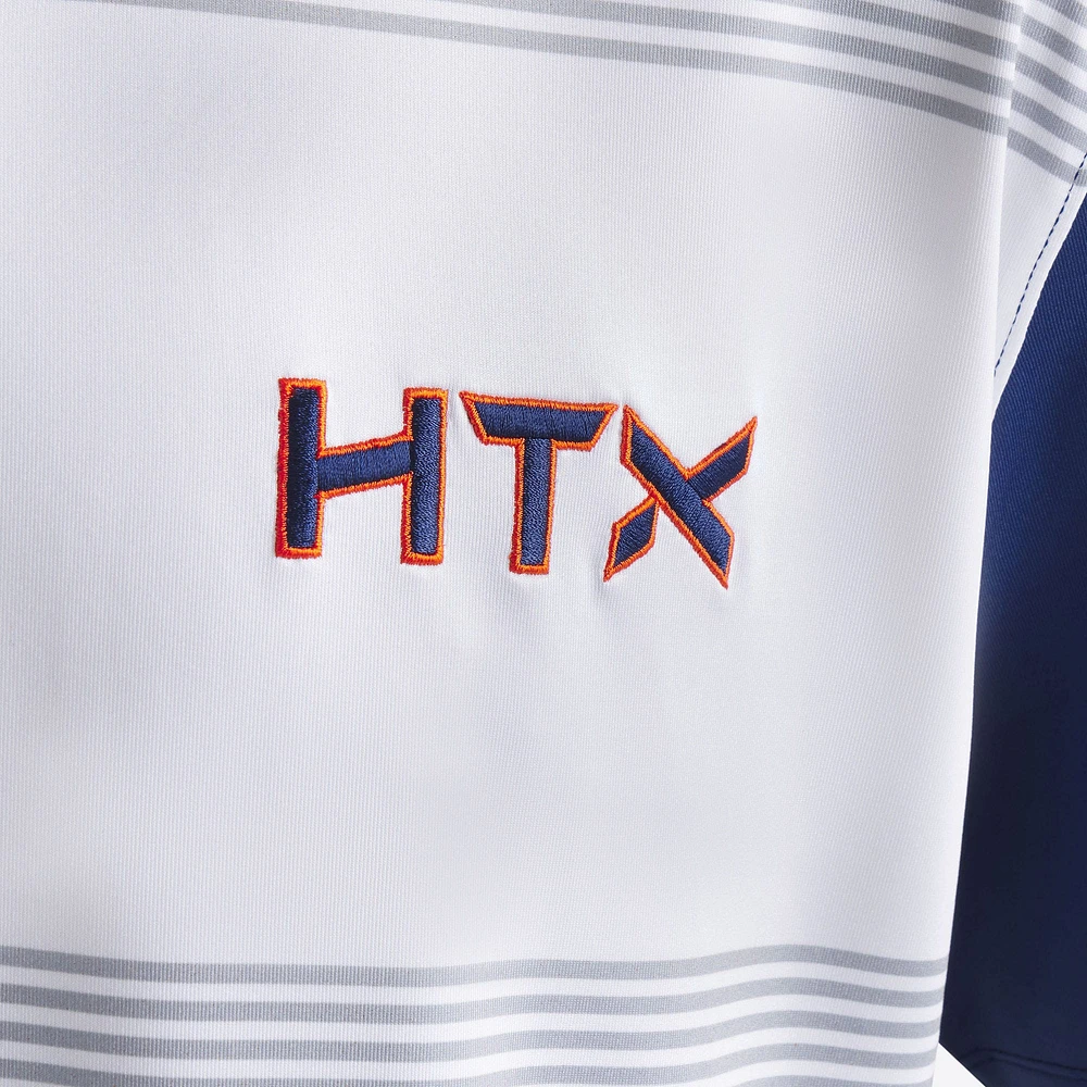 Polo Nike blanc/bleu marine Houston Astros 2025 City Connect Fashion Legacy Icon Vapor Performance pour homme