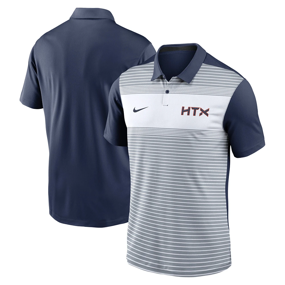 Polo Nike blanc/bleu marine Houston Astros 2025 City Connect Fashion Legacy Icon Vapor Performance pour homme