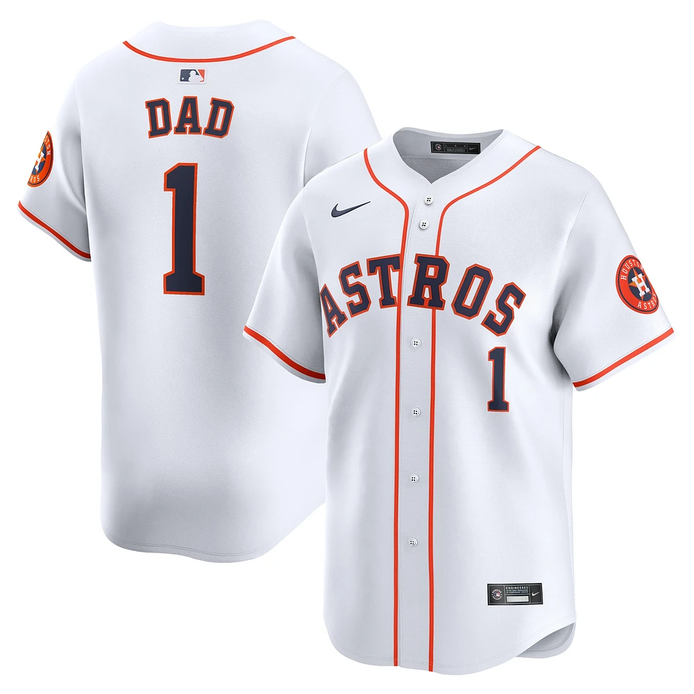 Men's Nike White Houston Astros #1 Dad Home Limited Jersey