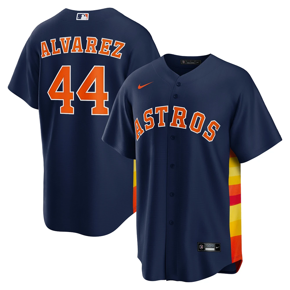 Maillot de joueur réplique alternatif des Houston Astros Nike Yordan Álvarez bleu marine pour homme