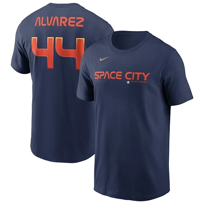 T-shirt avec nom et numéro Nike pour hommes, Houston Astros City Connect Fuse, bleu marine