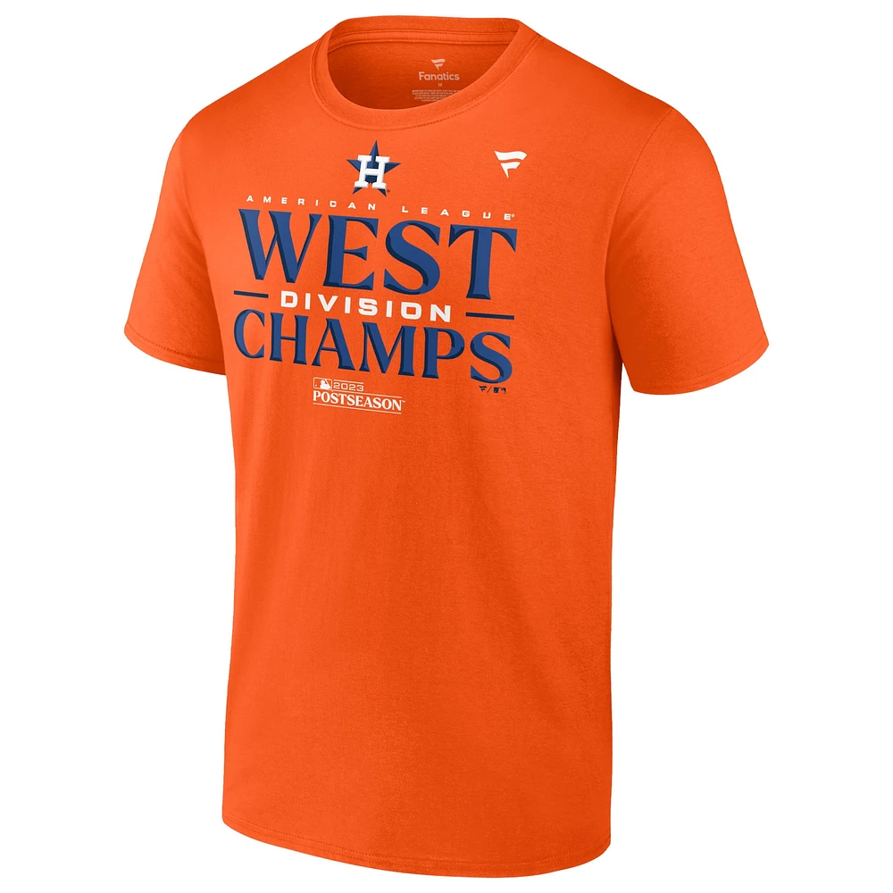 T-shirt orange pour hommes des Astros de Houston, champions la division Ouest Ligue américaine 2023