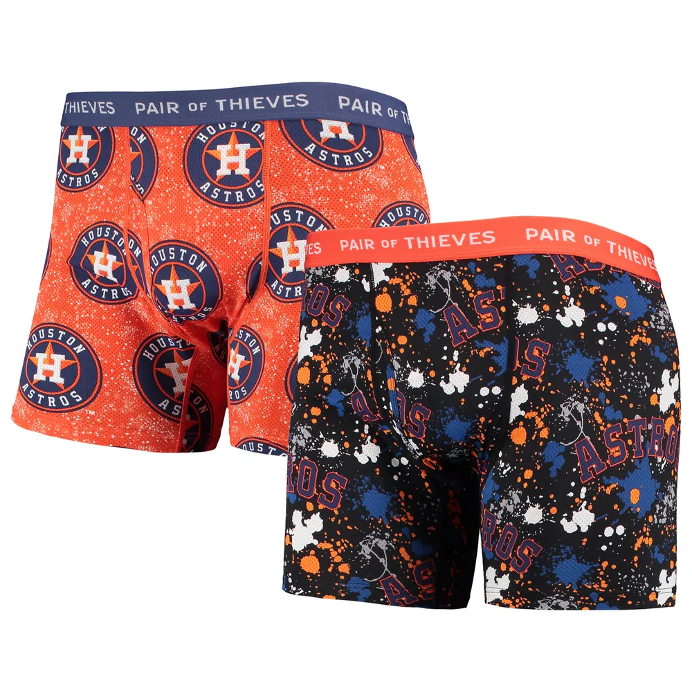 Lids Houston Astros Pair of Thieves Super Fit 2-Pack Boxer Briefs Set -  Black/Orange