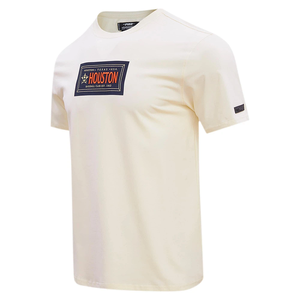 T-shirt avec badge de membre du club Houston Astros Pro Standard crème pour hommes