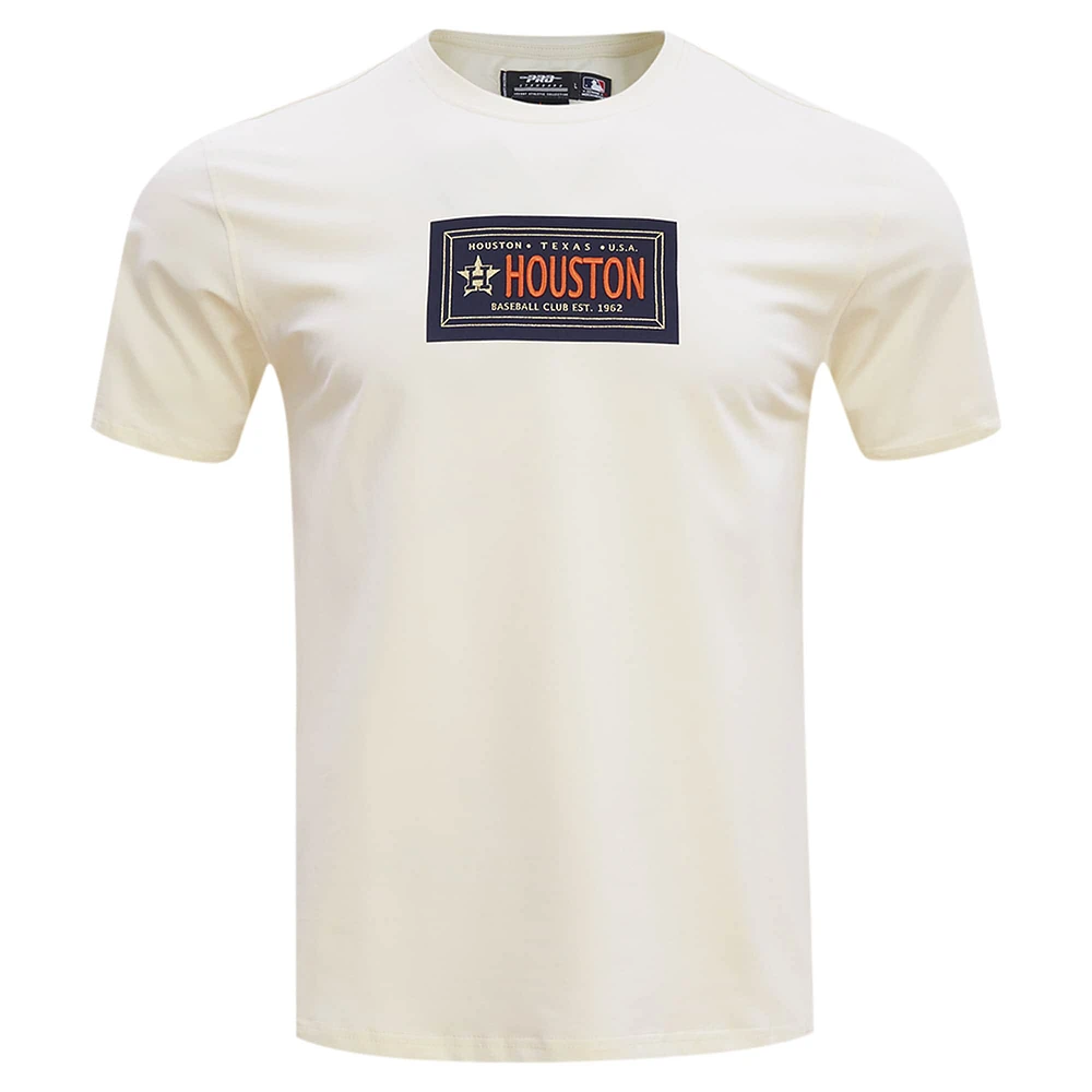 T-shirt avec badge de membre du club Houston Astros Pro Standard crème pour hommes