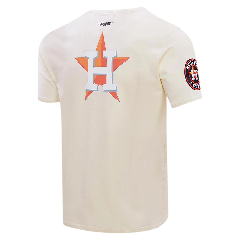 T-shirt avec badge de membre du club Houston Astros Pro Standard crème pour hommes