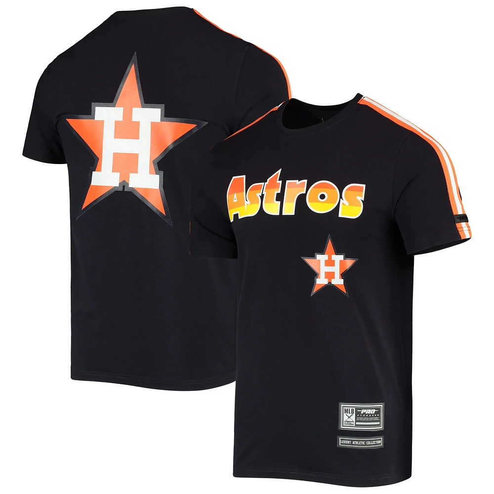 T-shirt à bandes Pro Standard Houston Astros pour homme, bleu marine/orange