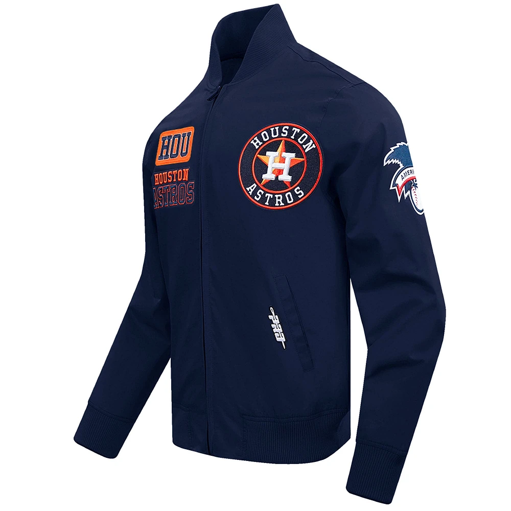 Men's Pro Standard Navy Houston Astros Area Code Twill Full-Zip Jacket