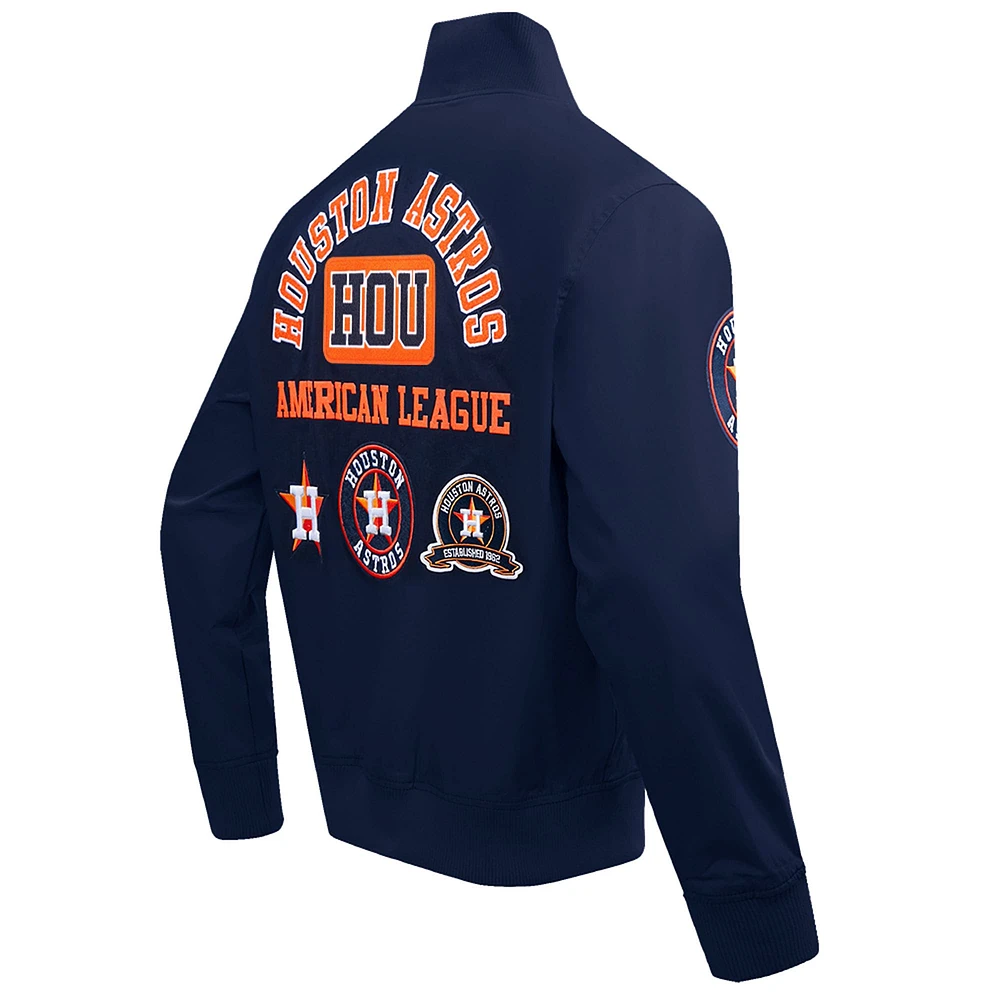 Men's Pro Standard Navy Houston Astros Area Code Twill Full-Zip Jacket