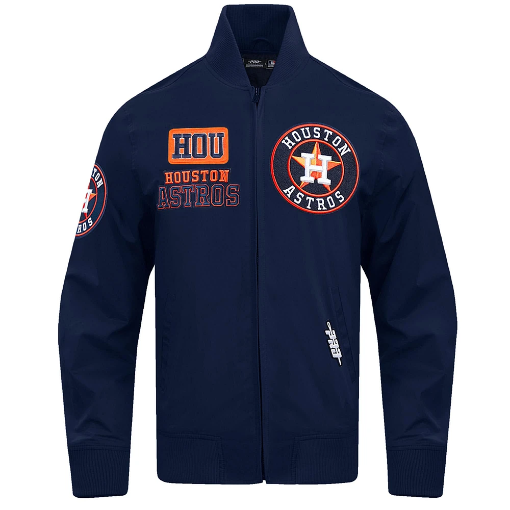 Men's Pro Standard Navy Houston Astros Area Code Twill Full-Zip Jacket