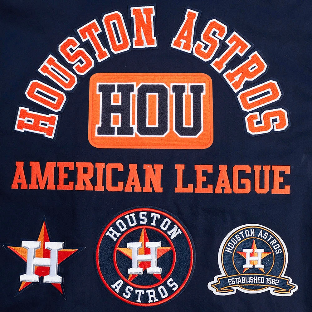 Men's Pro Standard Navy Houston Astros Area Code Twill Full-Zip Jacket