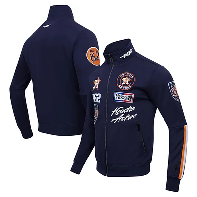 Veste de survêtement entièrement zippée Pro Standard bleu marine Houston Astros Fast Lane pour hommes