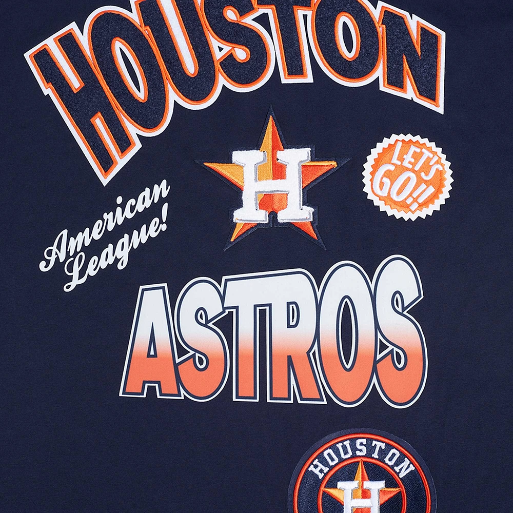 Men's Pro Standard Navy Houston Astros Turn It Up Dropped Shoulder T-Shirt