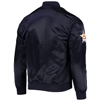 Men's Pro Standard Navy Houston Astros Wordmark Satin Full-Snap Jacket