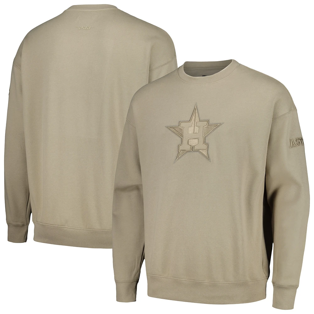 Sweat-shirt neutre à épaules tombantes Pro Standard Pewter pour hommes des Astros de Houston