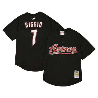 Men's Profile Craig Biggio Black Houston Astros Big & Tall Cooperstown Collection Mesh Batting Practice Jersey