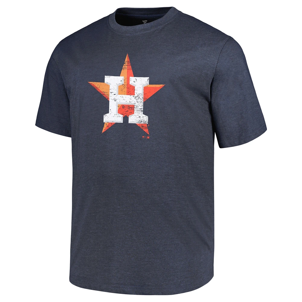 Men's Profile Heather Navy Houston Astros Big & Tall Weathered Logo T-Shirt