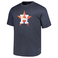 T-shirt pour hommes Profile Heather Navy Houston Astros Big & Tall avec logo vieilli