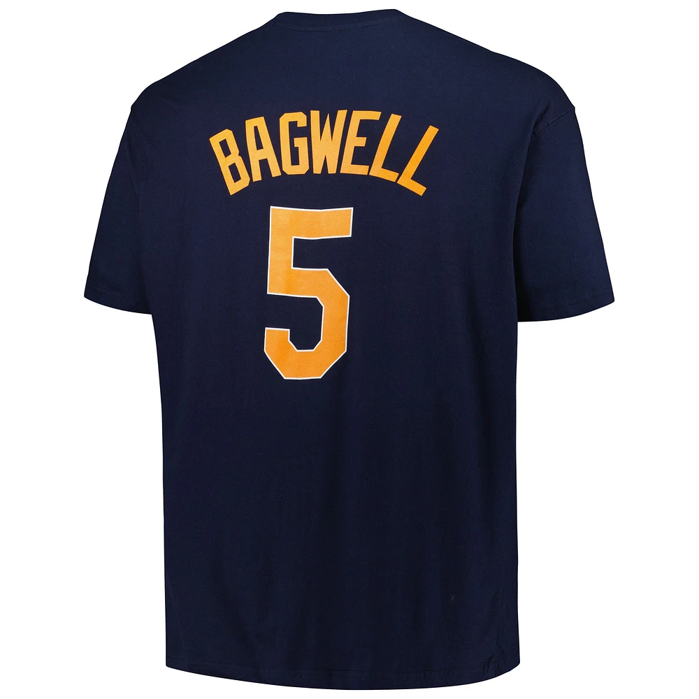 Profil pour homme Jeff Bagwell Navy Houston Astros Big & Tall Cooperstown Collection Nom et numéro du joueur T-shirt