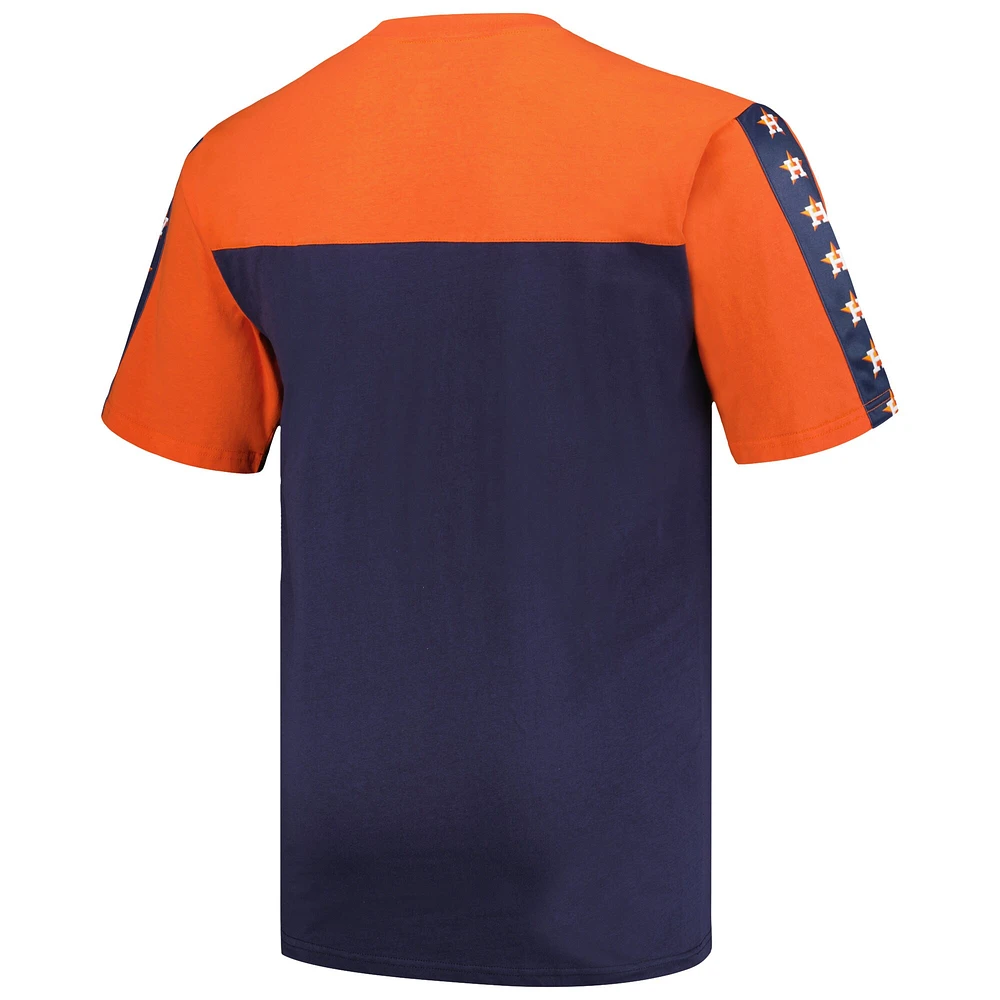 T-shirt en tricot à gros et haut empiècement Houston Astros Profile orange/bleu marine pour homme