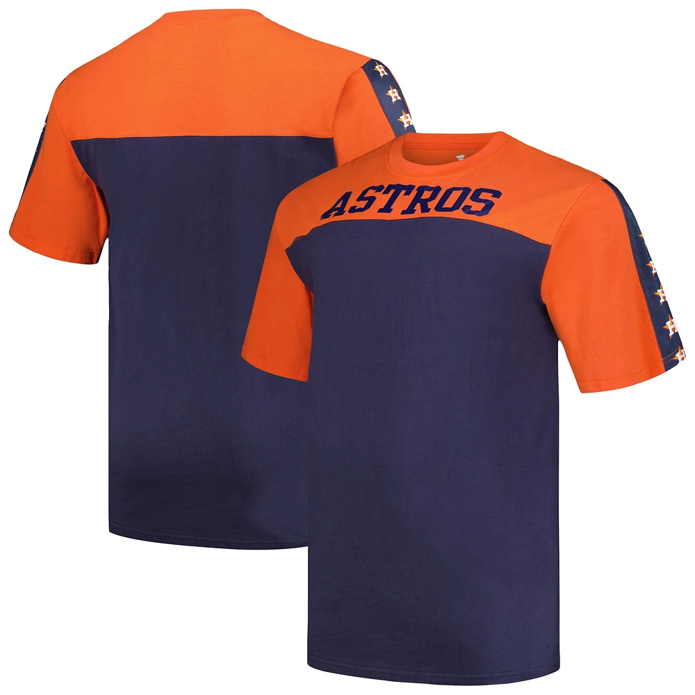 T-shirt en tricot à gros et haut empiècement Houston Astros Profile orange/bleu marine pour homme