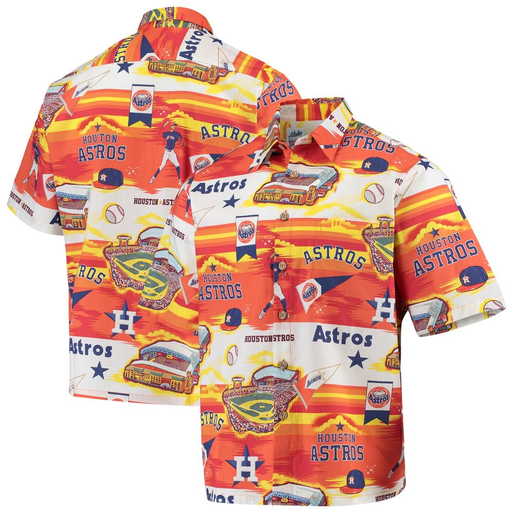 Men's Reyn Spooner Orange Houston Astros Scenic Button-Up Shirt