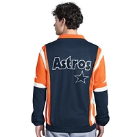 Men's Starter Black/Orange Houston Astros Contender Tricot Full-Zip Track Jacket