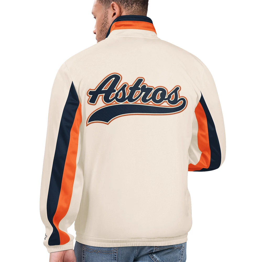 Veste de survêtement entièrement zippée Starter Cream Houston Astros Rebound Cooperstown Collection pour hommes