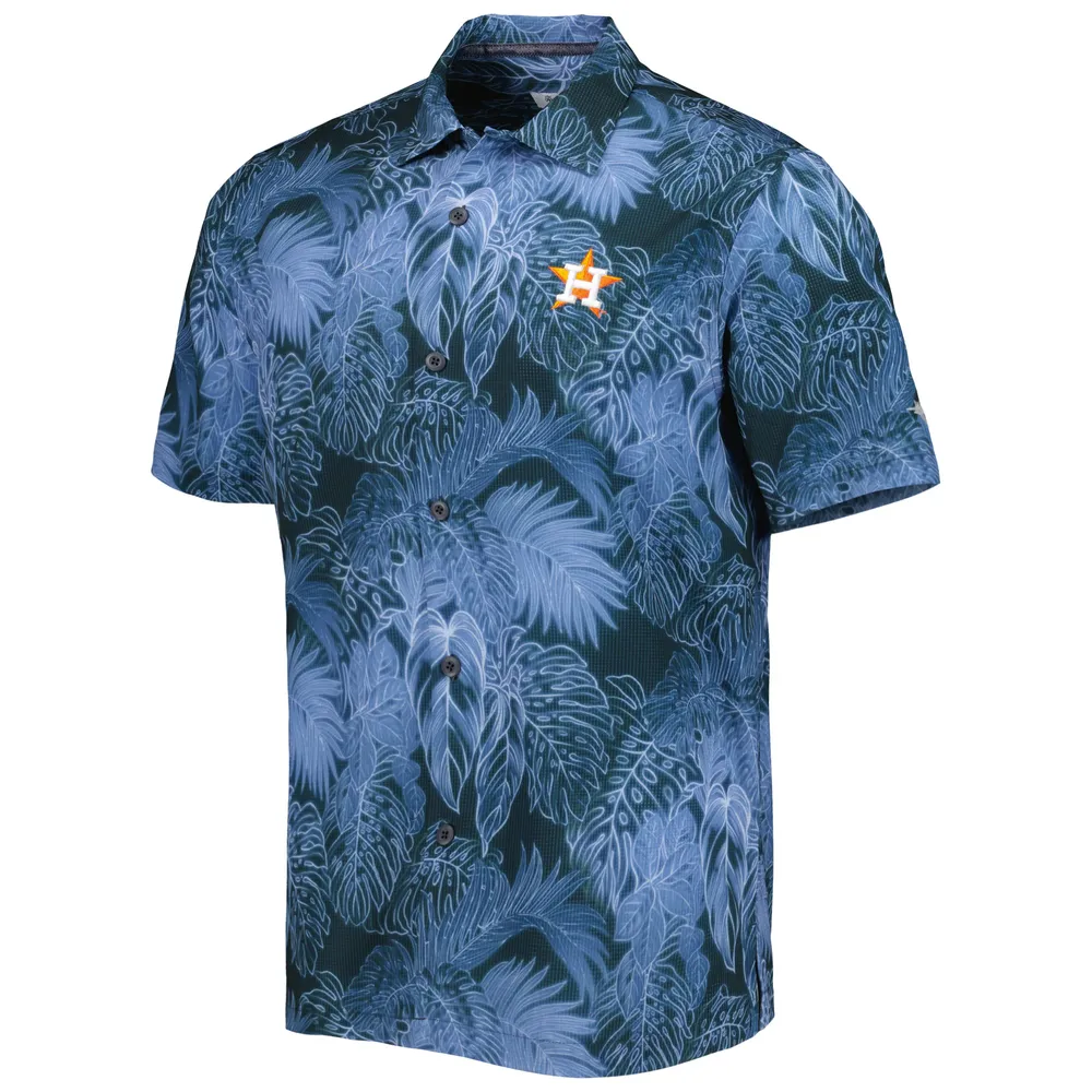 Chemise de camp boutonnée pour homme Tommy Bahama Houston Astros Coast Luminescent Fronds IslandZone