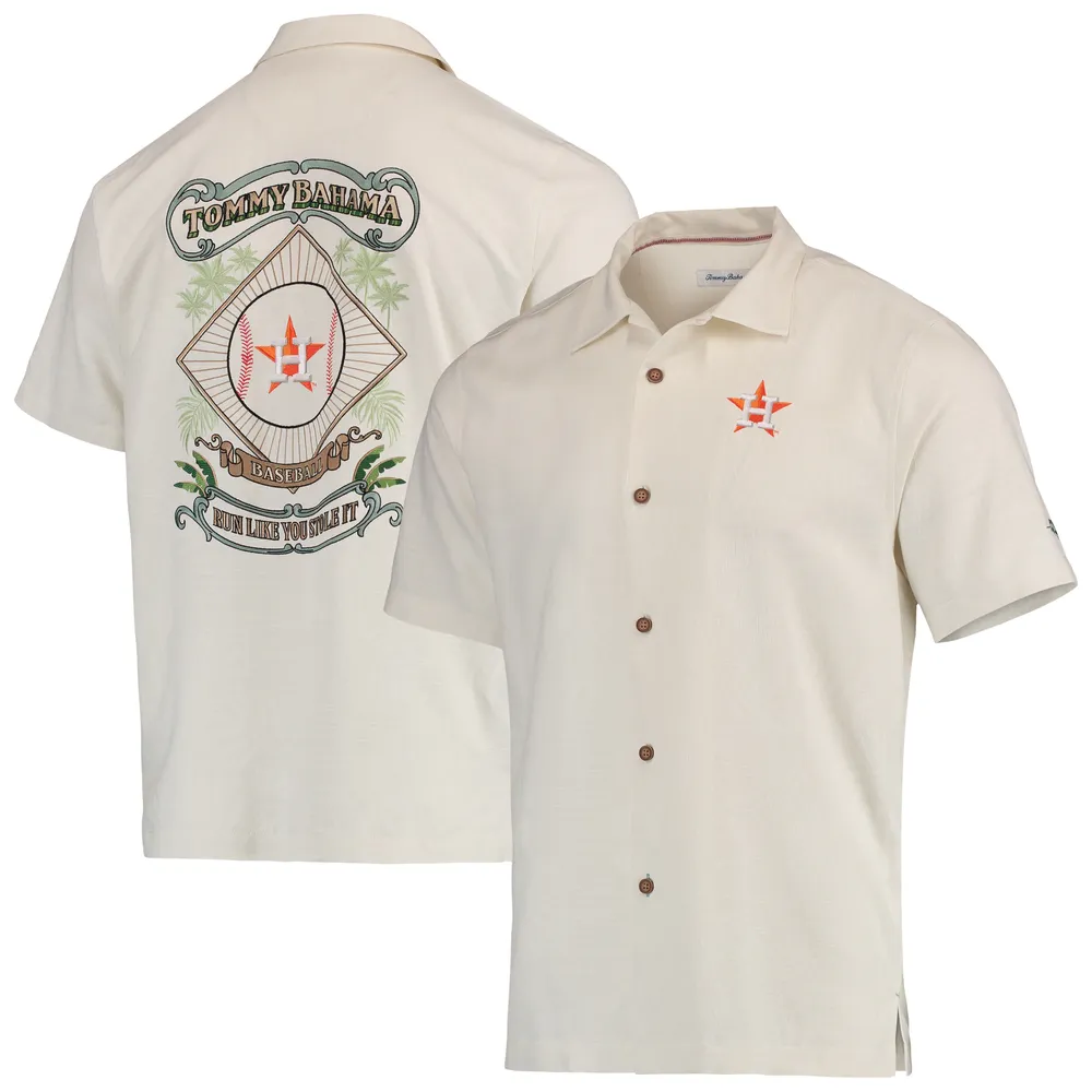 Houston Astros Tommy Bahama Baseball Camp Button-Up Shirt - Cream