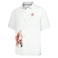 Chemise boutonnée Tommy Bahama blanche pour hommes Astros de Houston Veracruz Ace Islanders