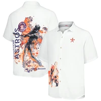 Chemise boutonnée Tommy Bahama blanche pour hommes Astros de Houston Veracruz Ace Islanders