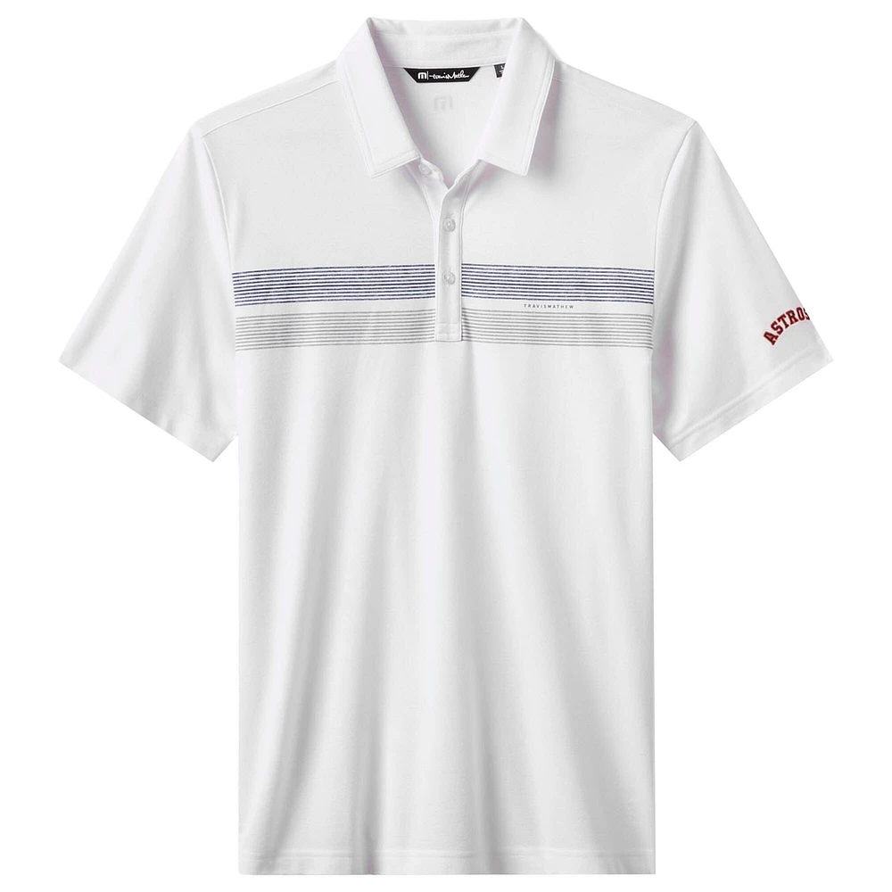Men's TravisMathew White Houston Astros Top Recruit Tri-Blend Polo
