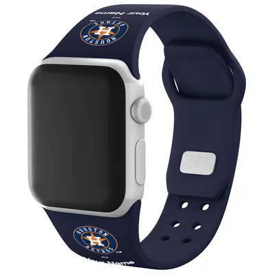Houston Astros Personalized Silicone Apple Watch Band - Navy
