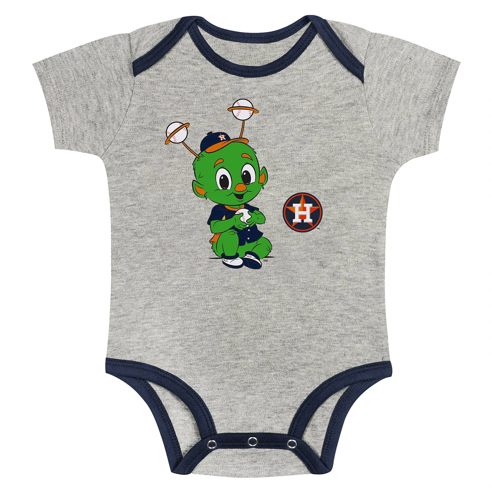 Newborn & Infant Gray/White Houston Astros Two-Pack Play Ball Bodysuit Set