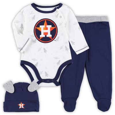 Newborn & Infant Navy/White Houston Astros Dream Team Bodysuit Hat Footed Pants Set