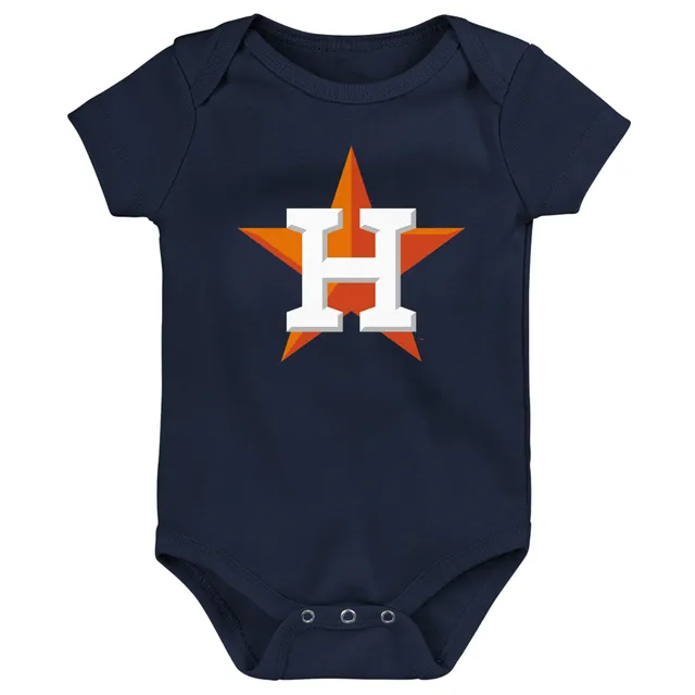 Newborn & Infant Houston Astros Navy/Orange/Heathered Gray Game Time Three-Piece Bodysuit Set