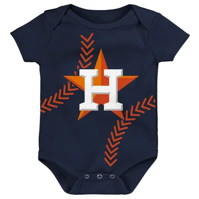 Newborn & Infant Navy Detroit Tigers Little Champ Three-Pack Bodysuit Bib &  Booties Set