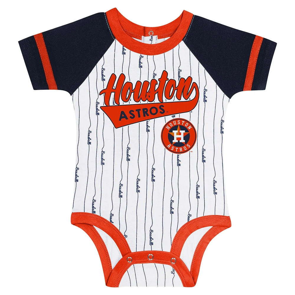 Newborn & Infant White Houston Astros Base Hitter Bodysuit, Bib Bootie Set