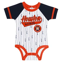 Newborn & Infant White Houston Astros Base Hitter Bodysuit, Bib Bootie Set